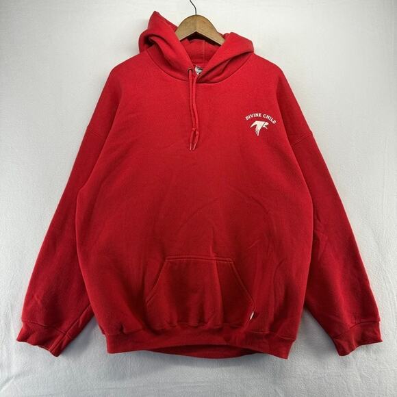 Vintage Divine Child Sweatshirt Men's 2XL Red Hoodie USA made 80s 90s Falcons - Picture 2 of 13